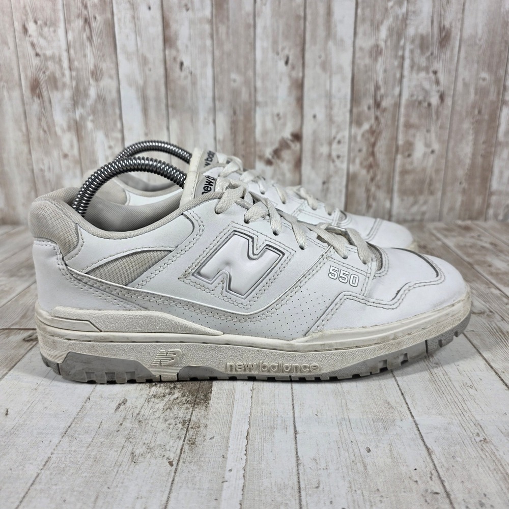 New Balance 550 Mens White Leather Retro Basketball‎ Sneakers BB550PB1 Size 8